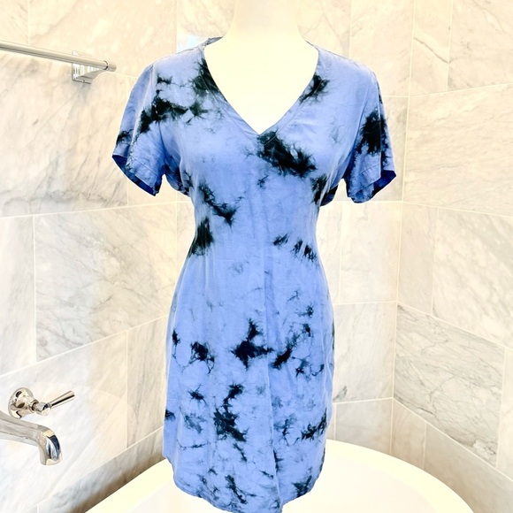 Anthropologie Cloth & Stone Womens Dress Small Liv Tie Front Mini Tie Dye - Picture 5 of 7